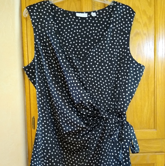 New York & Company Tops - New York & Company Black/White Polka Dots XL